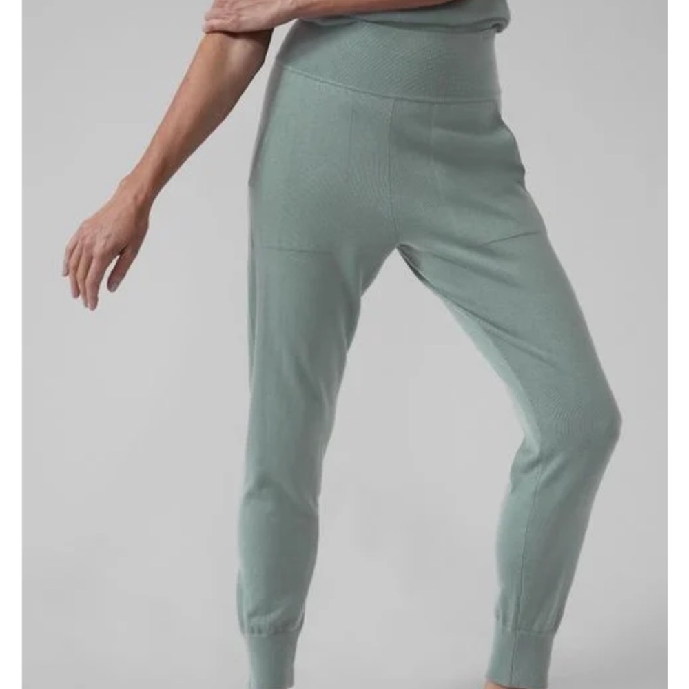 Athleta Plus Size 3X Daydream Sweater Sleep Jogger Pants Pull on Green